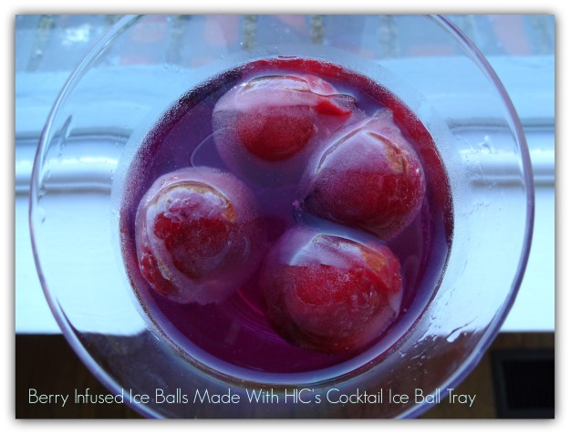 Berry Infused Ice Balls Made With HIC's Cocktail Ice Ball Tray Berry Infused Ice Balls Made With HIC's Cocktail Ice Ball Tray