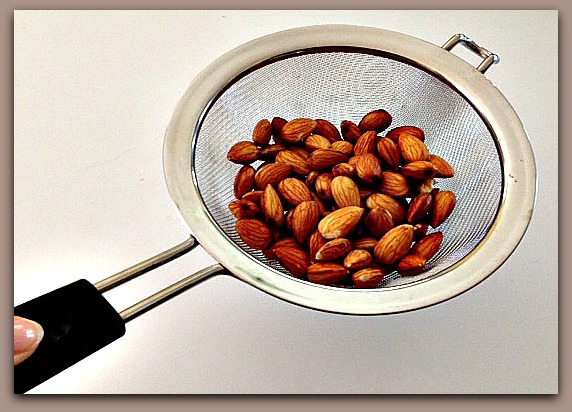Almonds in HIC's Stainless Steel Mesh Strainer Almonds in HIC's Stainless Steel Mesh Strainer