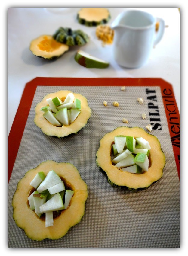 Carnival Squash Rounds Filled with Anjou Pear