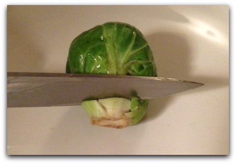 Cutting Brussels Sprout Stem