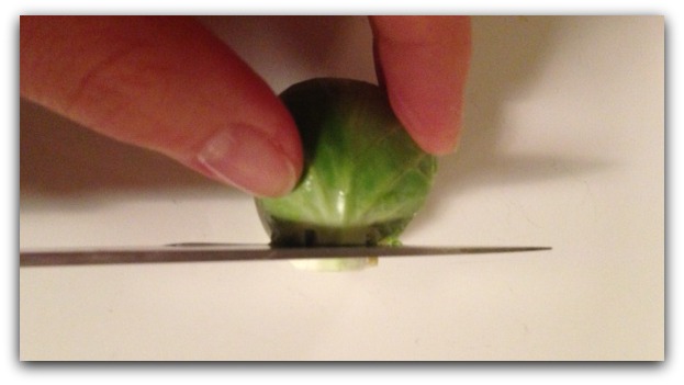 Trim Brussels Sprout Stem Closely