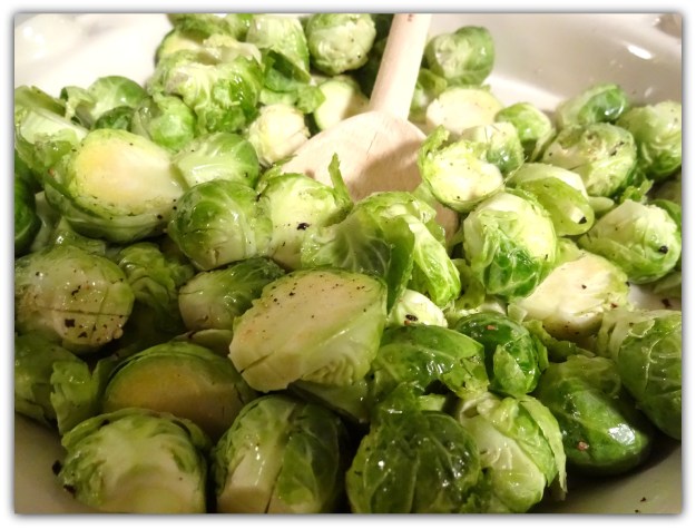 Brussels sprouts tossed with truffle oil and sea salt