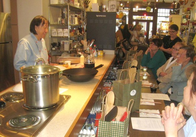 Helen Chen Teaching Stir-Fry Cooking Class