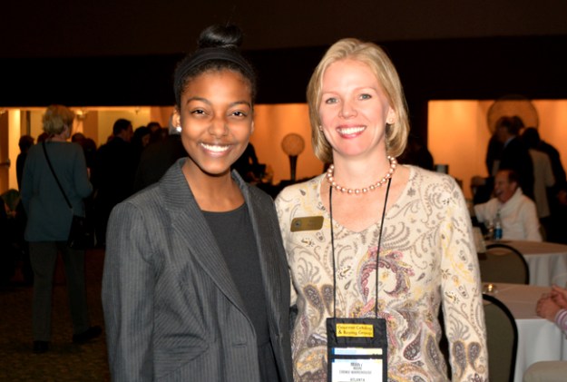 Last Year's recipient, Jordan Fessehaie with Mary Moore, founder and CEO of Cooks Warehouse, and supporter of Culinary Futures.